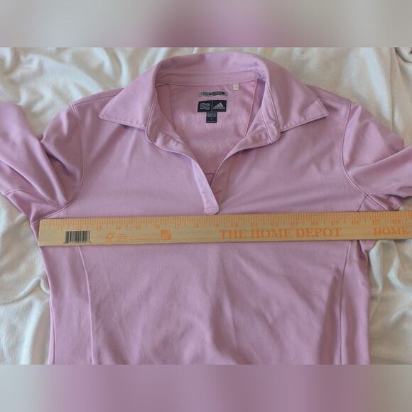 Adidas Golf Long Sleeve Pink Climacool Athletic Women's Polo Shirt V-neck, Sz S - Picture 11 of 12